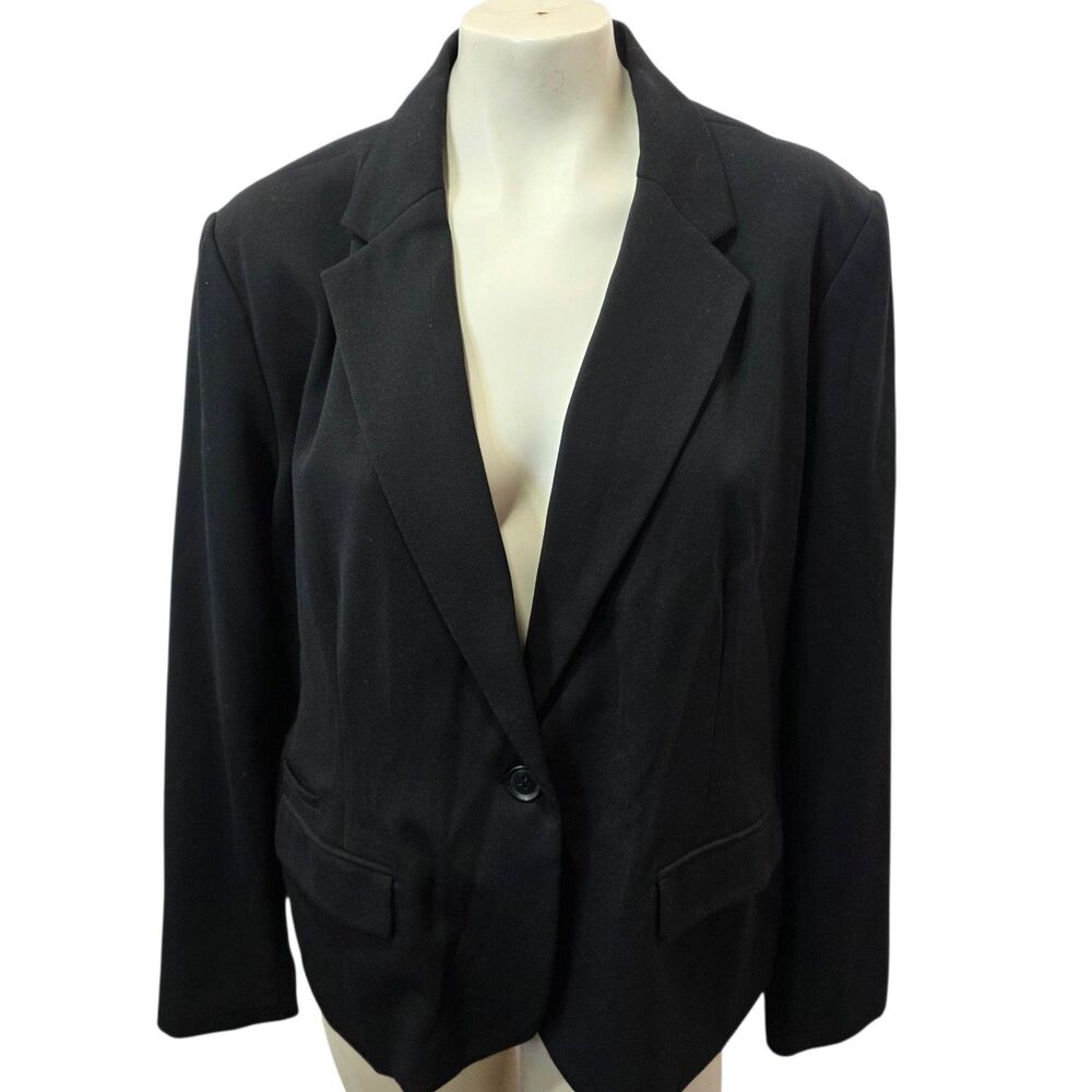 Merona Black Blazer Jacket Womens 18 Single Button Career Office Classic